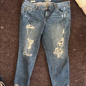 Distressed Blue Jeans